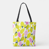 Citroen waterverf patroon tote bag (Achterkant)