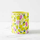 Citroen waterverf patroon tweekleurige koffiemok (Center)