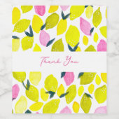 Citroen waterverf patroon wijn etiket (Enkel label)