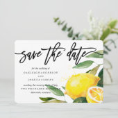 Citroen Waterverf Sla het Datumscript op Save The Date (Staand voorkant)