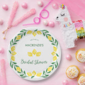 Citroen Waterverf Vrijgezellenfeest gepersonalisee Papieren Bordje (Feest)