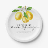 Citroen Waterverf Waterverf Vrijgezellenfeest Papieren Bordje (Voorkant)