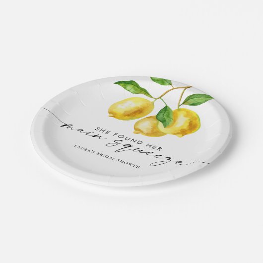 Citroen Waterverf Waterverf Vrijgezellenfeest Papieren Bordje (Gekanteld)