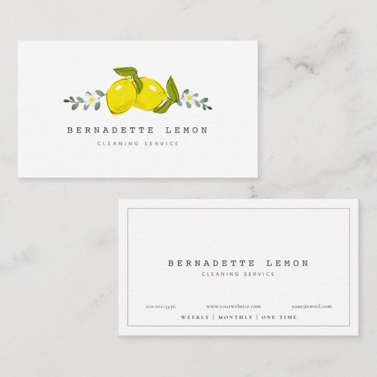 Citroen & Witte Bloem Reiniging Visitekaartje (Voorkant / Achterkant)