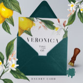 Citroen Witte Bloem Waterverf Bruiloft Escort Kaar Bedankkaart