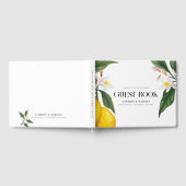 Citroen Witte Bloem Waterverf Bruiloft Gastenboek (Volledig)