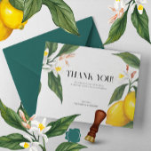 Citroen Witte Bloem Waterverf Bruiloft Suite Bedankkaart