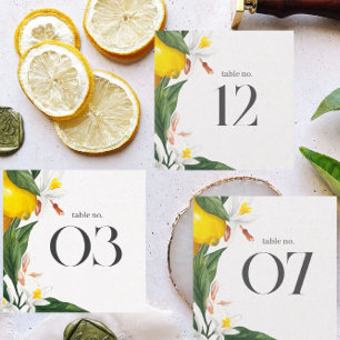 Citroen Witte Bloem Waterverf Trouwtafel No.