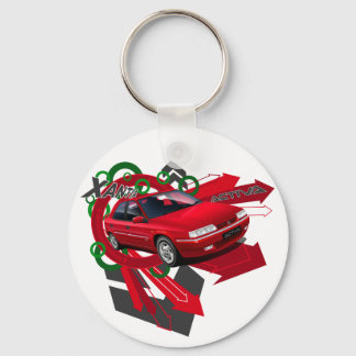 Citroen Xantia Activa geïllustreerde sleutelring Sleutelhanger