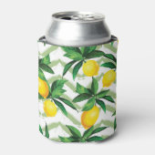 Citroen zigzag:  handgetekend patroon. blikjeskoeler (Blikje Voorkant)