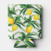 Citroen zigzag:  handgetekend patroon. blikjeskoeler (Achterkant)