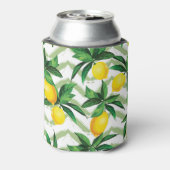 Citroen zigzag:  handgetekend patroon. blikjeskoeler (Blikje Achterkant)