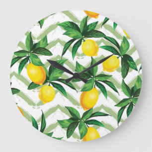 Citroen zigzag: handgetekend patroon. grote klok