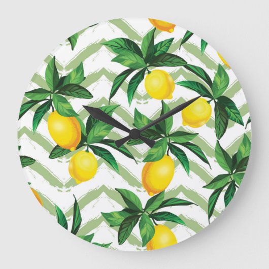 Citroen zigzag:  handgetekend patroon. grote klok (Voorkant)