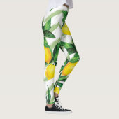 Citroen zigzag:  handgetekend patroon. leggings (Rechts)