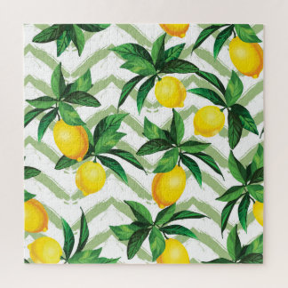 Citroen zigzag: handgetekend patroon. legpuzzel