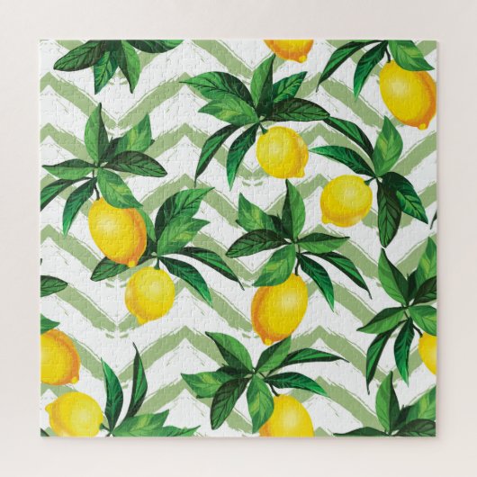 Citroen zigzag:  handgetekend patroon. legpuzzel (Verticaal)