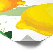 Citroen zigzag:  handgetekend patroon. poster (Hoek)