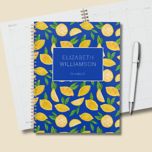 Citroen zomer citrusfruit patroon planner