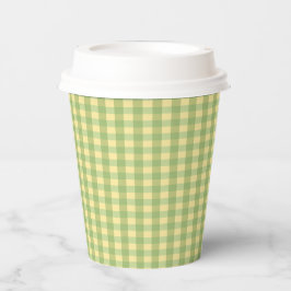 Citroen Zomer Gingham Patroon Papieren beker