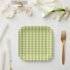 Citroen Zomer Gingham Schotlandse Ruit Papieren Bo Bordje
