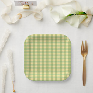 Citroen Zomer Gingham Schotlandse Ruit Papieren Bo Bordje