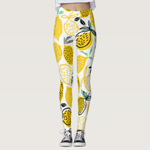 Citroen Zomer Ontwerp Illustratie Leggings