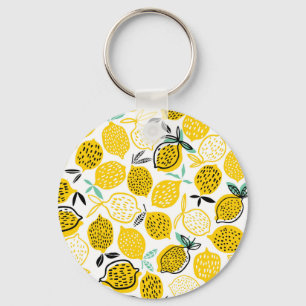 Citroen Zomer Ontwerp Illustratie Sleutelhanger