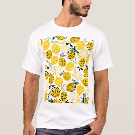 Citroen Zomer Ontwerp Illustratie T-shirt (Voorkant)