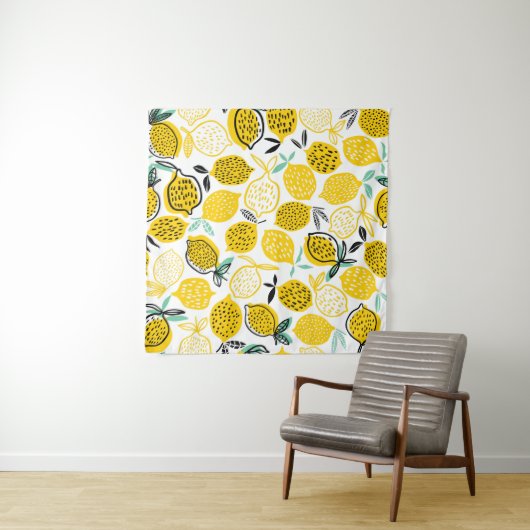 Citroen Zomer Ontwerp  Illustratie Wandkleed (In Situ (horizontaal))