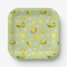 Citroen Zomer Patroon Papieren Bord