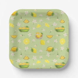Citroen Zomer Patroon Papieren Bord