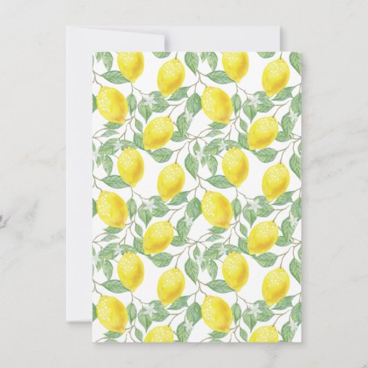 Citroen Zomer Tuin Verse Chique Botanische Bruilof Save The Date (Achterkant)