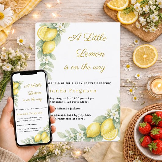 Citroen zomertuin Baby Shower Kaart