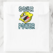 Citroen zure macht vierkante sticker (Tas)