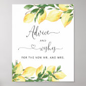 Citroenadvies voor de bruid en wensen poster (Voorkant)