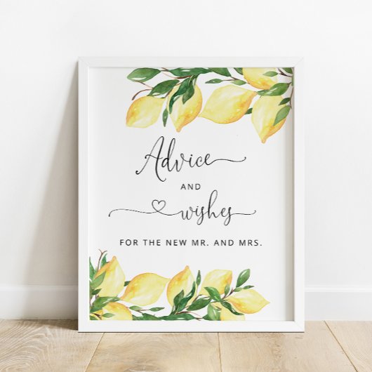Citroenadvies voor de bruid en wensen poster