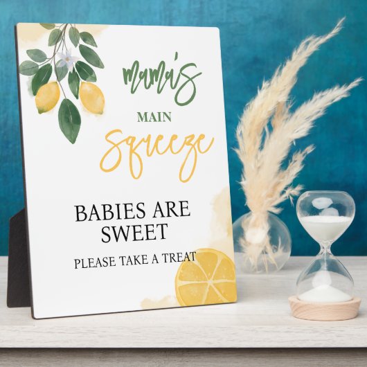 Citroenbaby's zijn zoet Baby shower teken Fotoplaat (Zijkant)