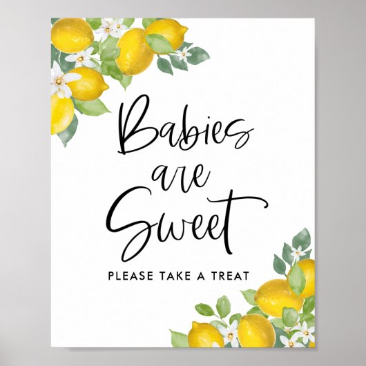 Citroenbaby's zijn zoete baby shower favorieten poster (Voorkant)