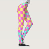 Citroenberry Neo Mint Grungy Checkerboard Patroon Leggings (Rechts)