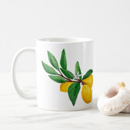 Citroenblad Aquarelontwerp | Verse Citrus Koffiemok