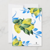 Citroenbladeren Baptisme Uitnodigingen Sjabloon (Achterkant)