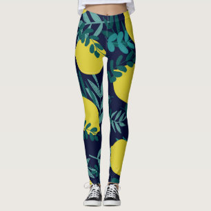 Citroenbladeren:  illustratieachtergrond. leggings