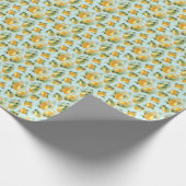 Citroenbladeren: Waterverf naadloze print Cadeaupapier (Hoek)