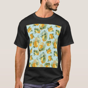 Citroenbladeren: Waterverf naadloze print T-shirt