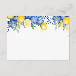 Citroenblauw Bloemen Italiaans Vrijgezellenfeest Informatiekaartje