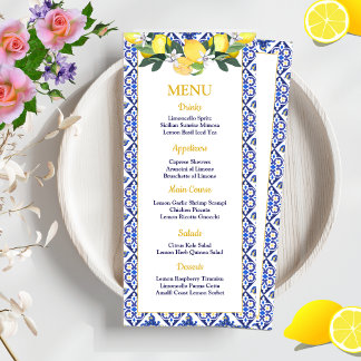 Citroenblauw Italiaans Tegels Vrijgezellenfeest br Menu