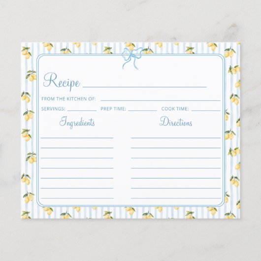 Citroenblauw Italiaans Vrijgezellenfeest Receptenk (Voorkant)
