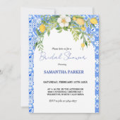 Citroenblauw mediterraan Italiaans Vrijgezellenfee Kaart (Voorkant)