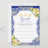 Citroenblauw Tegels Baby shower - bewerkbare naam, Kaart (Voorkant)